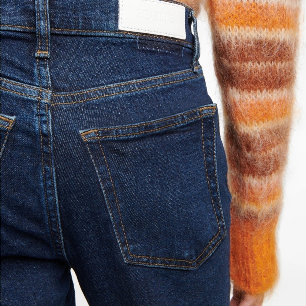 RE/DONE Women’s ‘90s Dark Wash High Rise Ankle‎ Crop Button Fly Jeans SZ 31 NWT - Picture 5 of 15